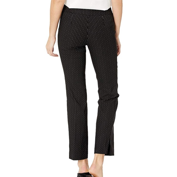 NIC+ZOE Women's Broken Stripe Cropped Pants Petite 0 Black - Picture 3 of 8